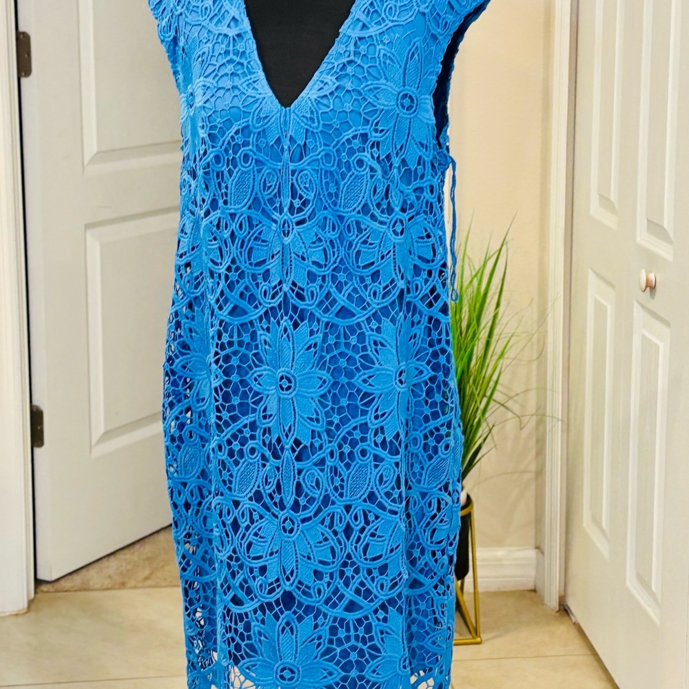 London Times Blue Lace Dress